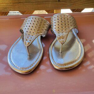 Silver Talbots Thong Sandals Women's  Size  7